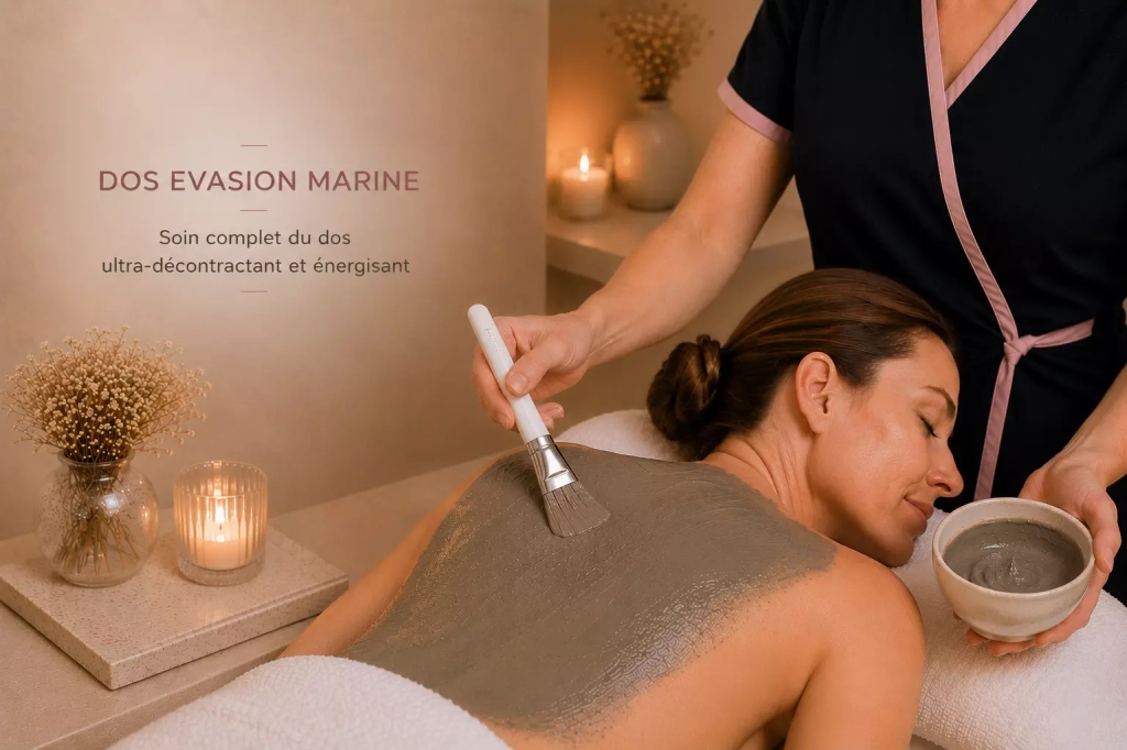Soin du dos Évasion Marine réalisé dans l’espace bien-être Les Fées Spa
