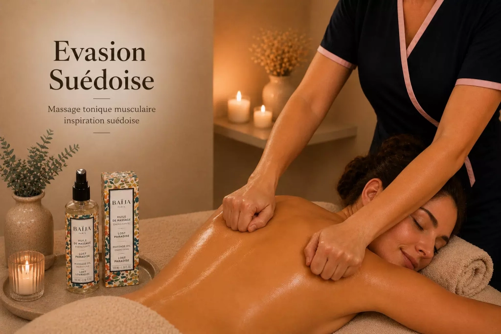 Massage suédois tonique réalisé dans l’espace bien-être Les Fées Spa