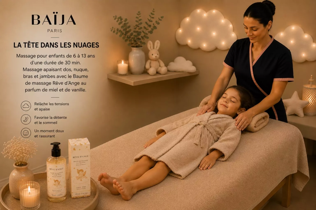 Massage bien-être pour enfant réalisé dans l’espace Les Fées Spa