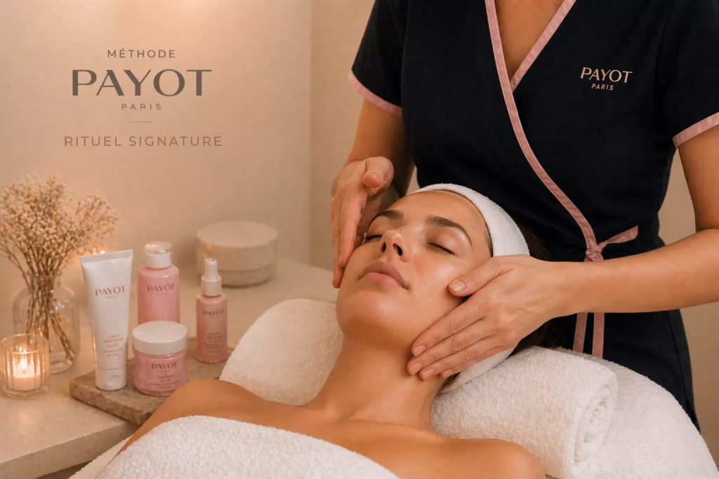 Rituel signature méthode Payot avec massage visage relaxant en institut spa