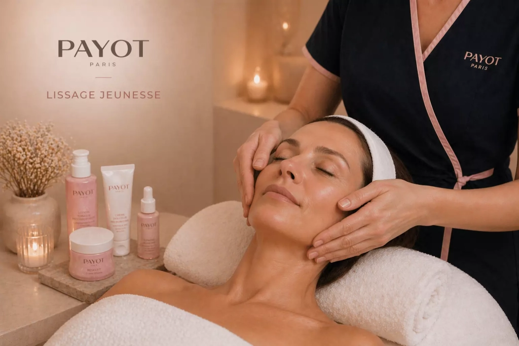 Soin visage lissage jeunesse Payot réalisé en institut spa dans une ambiance relaxante