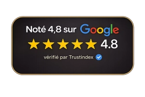 Note Google 4,8 étoiles vérifiée par Trustindex pour Les Fées Spa